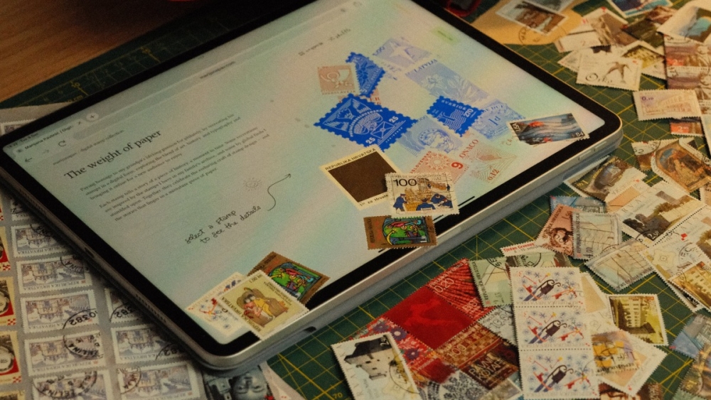 Building an Interactive Digital Stamp Collection with Shaders, Postcards, and Playful Inspection